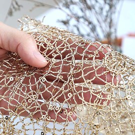 QueenDream Camino de Mesa de Malla con Lentejuelas, Color Dorado champaña, 12 x 80 Pulgadas, Rollo de Camino de Mesa con Purpurina para Boda, cumpleaños, Fiesta de Novia, decoración de Navidad