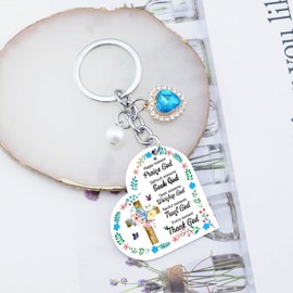 OEHEDOU Christian Gifts For Women Inspirational Gifts For Women Inspire Bible Keychain Small Gifts For Women Bible With Explanation Of Verses Best Gifts For Women Praise God Prayer Gifts