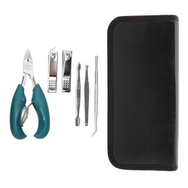 7pcs Nail Clippers Set Dead Skin Fork Paronychia Forceps Nail Scraper Manicure Cutter Tools with Bag