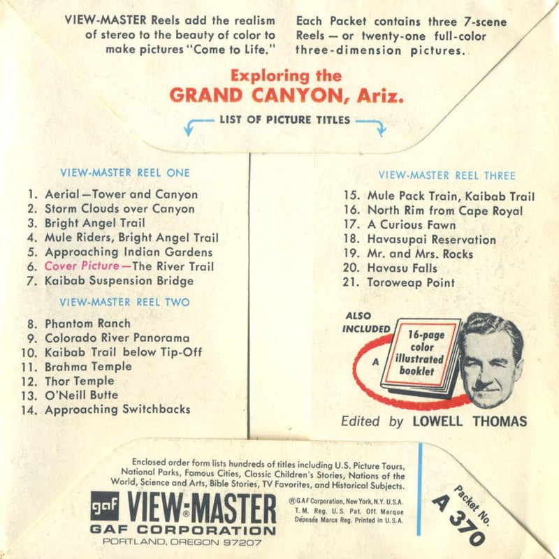 Exploring The Grand Canyon Packet - Classic ViewMaster Reels 3D