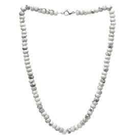 TreasureBay Handmade Mens Tigers Eye Onyx Jasper Blue Agate Blue Spots Beads Chain Necklace for Men Women - Natural Gemstones Power Healing Crystal Jewellery (White Turquoise)