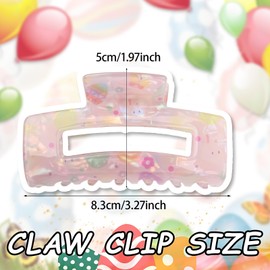 Easter Bunny Hair Claw Clips Cute Rabbit Hair Clips Large Rectangle Hair Jaw Clip Strong Hold Nonslip Hair Claws for Thin Thick Hair Easter Hair Accessories for Women Girls Holiday Party Decoration