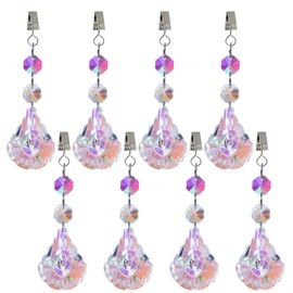 VFAATING 8 PCS Tablecloth Weights Tablecloth Pendant,Crystal Weights Hangers with Metal Clip for Tablecloth Decoration Family Dinner (Small Scallop)