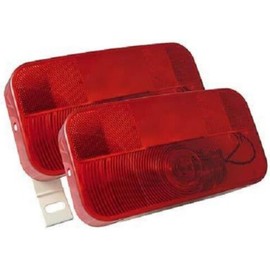 Pair of J-90 Bargman 34-92-003 9x5 Red Stop Tail Turn Lamp Light Trailer Camper