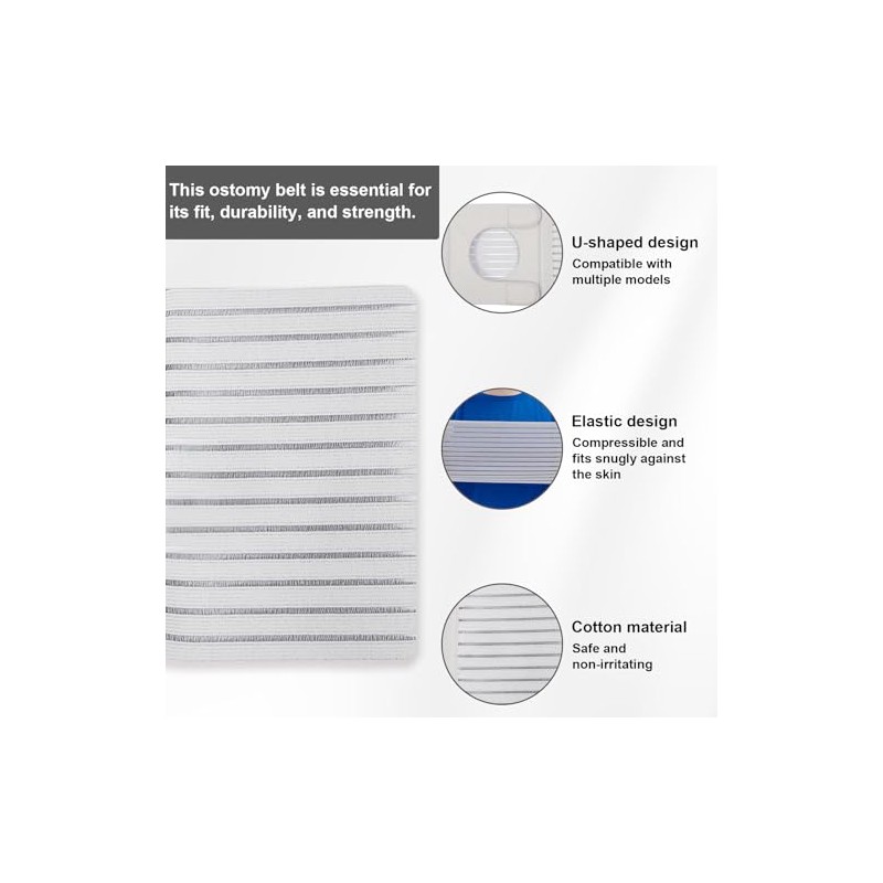 Wider Version Stoma Belt, Adjustable Ostomy Belt, Compatible with Several