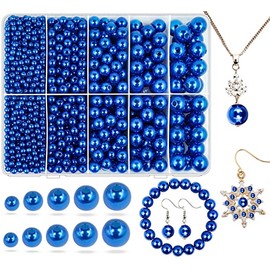 abalorio de perlas azules para hacer joyas, 1750 abalorio de artesanía real con agujero de 4 mm, 6 mm, 8 mm, 10 mm, 12 mm, abalorio espaciadoras sueltas para collar, pulsera, aretes, gargantilla
