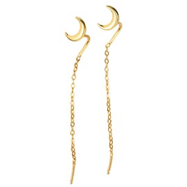 Hmzidz Star/Moon/Butterfly Tassel Earrings Gold for Women, 925 Sterling Silver Earrings Chain, Earrings Hanging Girls, Long Earrings with Plug, Beautiful Earrings for Women, Sterling Silver, No