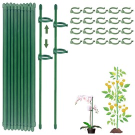 Plant Support, Pepper Trellis Tomato Tendrils, Pack of 20 Plant Holders, Equipped with 20 Carabiners, with 40 Protective Caps, Tomato Trellis Support Tomato Plants, Holder for Plant Support (80 Pieces