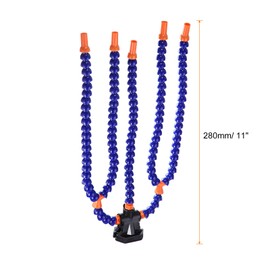 HARFINGTON Soldering Helping Hands, Third Hand Solder Tool Clamp Stand with Flexible Arms 5 Rotatable Alligator Clip for PCB Electronics Repair Assembly Hobby Welding, Blue 11"