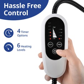 NICREW Dog Heating Pad, Temperature Adjustable Heated Dog Bed with Auto Shut Off Timer, Indoor Pet Heated Bed Mat for Cats and Dogs, 27.5 x 15.7 Inches