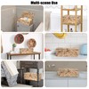 Sumnacon Wicker Storage Basket with Lid Rectangle Wicker Basket with