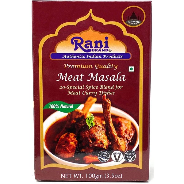 Rani Meat Curry Masala 21-Spice Blend 3.5oz (100g) ~ All Natural | Vegan | No Colors | Gluten Friendly Ingredients | NON-GMO | Indian Origin