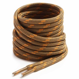 VSUDO Round Light Brown Boot Laces - 200cm, Heavy Duty & Hiking Laces for Work & Walking Boots (1 Pair)