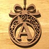 Laser cut Christmas tree bauble decoration: Letter I