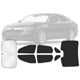 Car Window Shades for Honda Accord 2018-2025 Accessories - Full Set 8PCS Side Window Sunshades with Memory Frame & Blackout Fabric, Privacy UV Shield for Camping/Travel