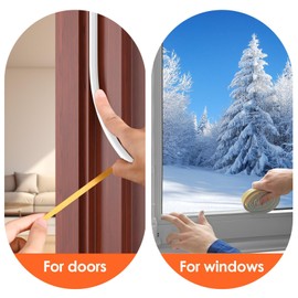 YOUSHARES Door Soundproofing Weather Stripping Door Seal Strip 20Ft Door Sealing Strips for Sound Proof Door Noise Blocker - D-Type Door Insulation Stripe for Door Frame, Door Gap, and Window (Black)