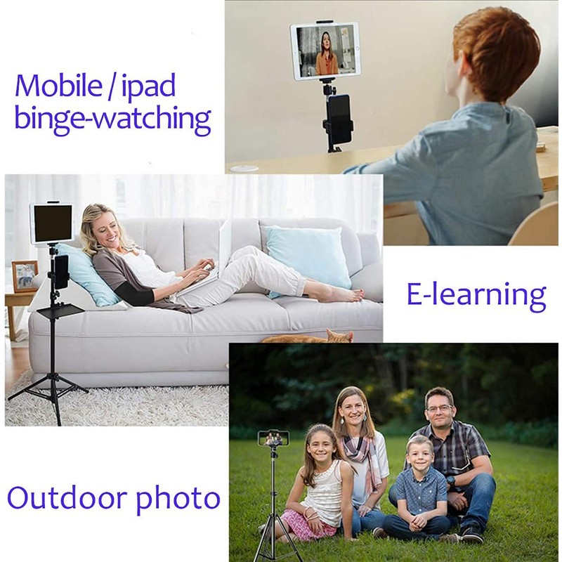 Projector Floor Stand, Folding Portable Tripod Mount - Adjustable Height