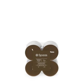 Spaas Maxi Scented Tealights flatpack x8 10h, Twinkling Touch, Khaki