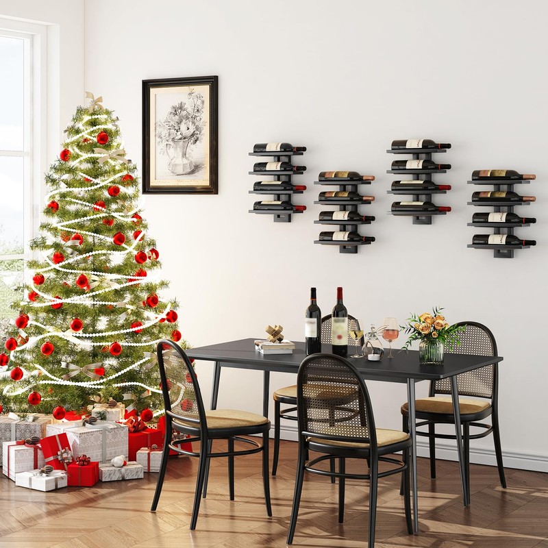 IBUYKE Wall Mounted Wine Rack 12 Bottle,Metal Wine Bottle Holder