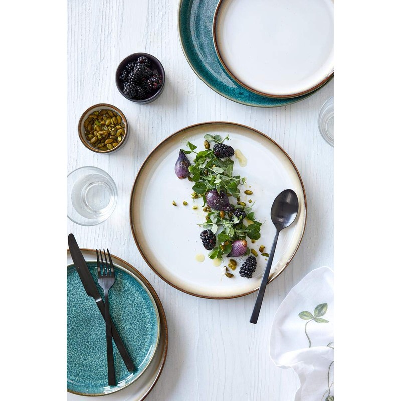 BITZ 821406 Plate Dinner Plate, Round, Ceramic, Black, Lilac, 21