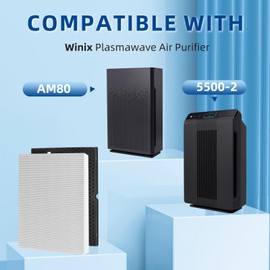 116130 Replacement Filter H for Winix 5500-2 AM80 Plasmawave Air Purifier, TRUE HEPA and Activated Carbon Filter by APPLIANCEMATES