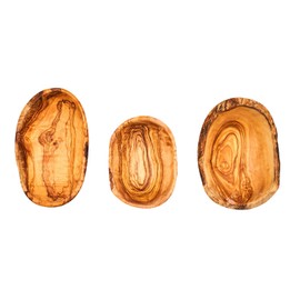 Set of 3 Olive Wood Bowls Approx. 12-16 cm Rustic Small Medium Large Like Handled Unique Wooden Bowl Salad Bowl Natural Table Decoration Snack Bowl