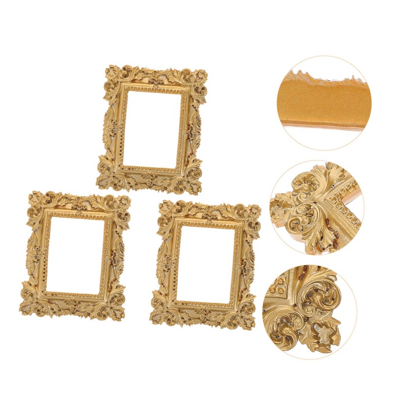 CIYODO 3pcs Small Photo Frame Gold Picture Frames Small Picture