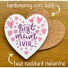 Best Mum Ever Heart-shaped Novelty Coaster - Feel Good Message