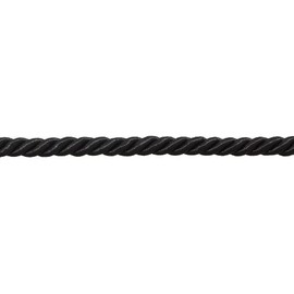 DÉCOPRO 3/8" (1cm) Decorative Twisted 3-ply Rope Cord Trim (Style# 0038NL) Pure Black #K9 (Jet Black) 12 Yard Value Pack (11m/36 ft)