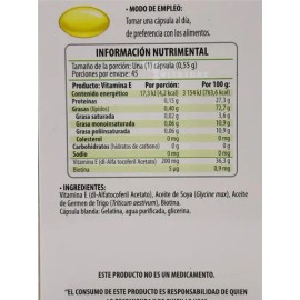 Vitamina E Y Biotina 45 Cápsulas Solanum
