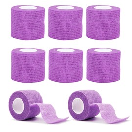 VideoPUP 8PCS Tattoo Grip Cover Wrap,Purple Disposable Cohesive Tattoo Grip Cover Elastic Bandage Handle Grip Tube for Tattoo Machine Tattoo Grip Accessories