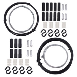 LUYING Mountain Bike Brake Line Pipe + Universal Transmission Line Pipe (Black Set), Shift Cable Set, Stainless Steel, Durable, Bicycle Parts, Road / Mountain Bike, Bicycle Shifter Cable Wire