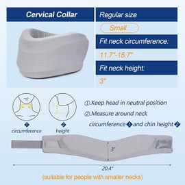 Soft Foam Neck Brace Universal Cervical Collar, Adjustable Neck Support Brace for Sleeping - Relieves Neck Pain and Spine Pressure, Neck Collar After Whiplash or Injury (Gray, M)