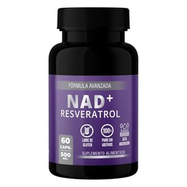 Suplemento Alimenticio NAD con Resveratrol  60 Cpsulas de 500 mg  Alta Absorcin  Sin Gluten  Sin Aditivos  Apoya Energa Celular y Antioxidante  Lenico