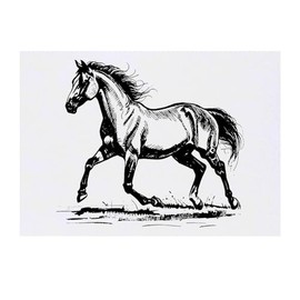 'Horse Trotting' Temporary Tattoo - Water Resistant, Skin-Safe, Non-Toxic Transfer (TO00071681)