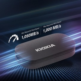 KIOXIA EXCERIA Plus G2 Portable SSD - USB 3.2 Gen 2, Up to 1,050MB/s, Compact & Durable, Military-Grade Protection, AES Encryption, 1TB Storage Capacity