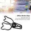 100Pcs Binder Clips Cute Bear Hollow Strong Clamping Force Metal