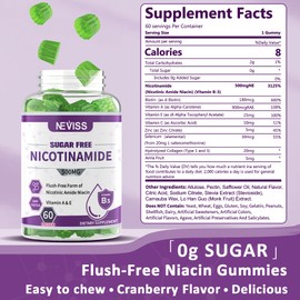 NEVISS NEVISS Nicotinamide 500mg Gummies + Marine Algae Calcium Gummies Bundle