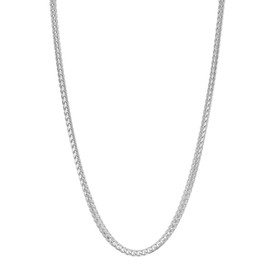 Verona Jewelers Sterling Silver 2.5MM Solid Franco Square Box Link Rhodium Necklace Chain-925 Franco Chain (24)
