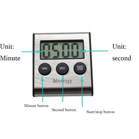 2 PCS Digital Mini Alarm Clock for Kitchen Appliances, Timer, 24-Hour Countdown Timer for Cooking, Study, Sports, Meeting, Parking, Medication, Stainless Steel, Black