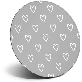 Destination Vinyl ltd Magnet for Refrigerator, Fridge BW - Cute White Love Hearts Valentine for Office, Cabinet and Whiteboard, Magnetic Stickers, 36881