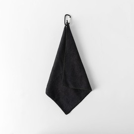 1PCS Golf Towel - Golf Towel with Clip - Microfiber Waffle Towels - Quick-Dry Cleaning - Golf Bag Use (Black, 30×30cm)