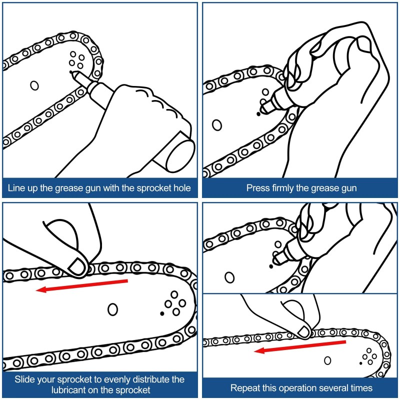Meonum 1 Pcs Grease Gun for Chainsaws, Pre Loaded Mini