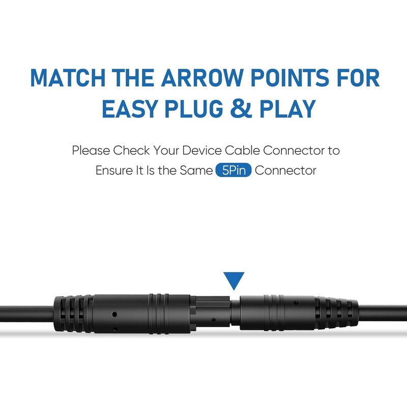 YQMAJIM Backup Camera Extension Cable, 5 Pin 6.5 Ft Dash