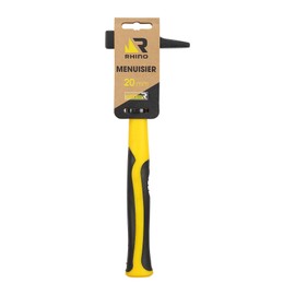 RHINO 18862 20 mm Carpenter Hammer with Unbreakable Handle (TriMaterial) - Width 20 mm - Can be Used for All Types of Work, Wood, Upholstery, etc