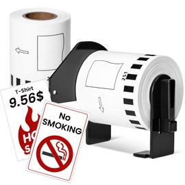 MarkDomain 2 Rolls DK-2251 Black/Red Label on White Paper Tape Compatible with Brother DK 2251 Continuous Length Replacement Labels 2.4in x 50ft with 1 Frame for QL-800, QL-810W, QL-820NWB