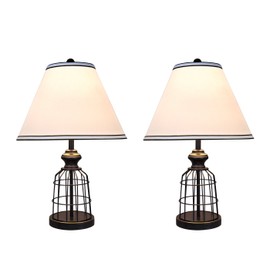 Aspen Creative 40140-02A 22" High Traditional Metal Wire Table Lamp, Matte Black