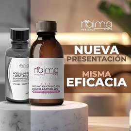 NAIMA Peeling Ácido Glicólico 35% AHA + Ácido Láctico 45%, 50ml | Exfoliación Facial Química Avanzada | Tratamiento para Piel Radiante| Fórmula Efecti