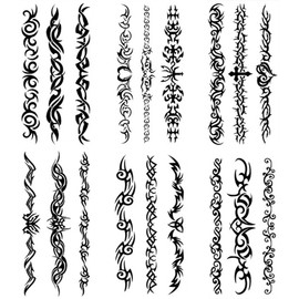Yesallwas Tattoo Stickers Tribal Chain Set of 6 Bracelet Tattoo Sticker Body Stickers Men Women Tattoo Stickers Waterproof Easy to Apply to Arms, Legs, Body, Chest, Shoulder, Back tattoo 9X19CM(M)
