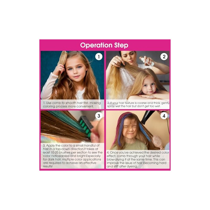 Nuevo peine de tiza para el cabello (6 colores)